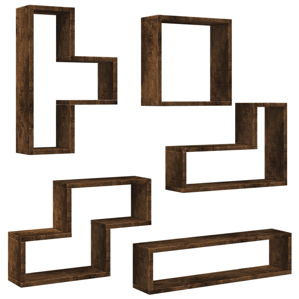 vidaXL Étagère murale chêne fumé 96x12x64 cm en bois d'ingénierie