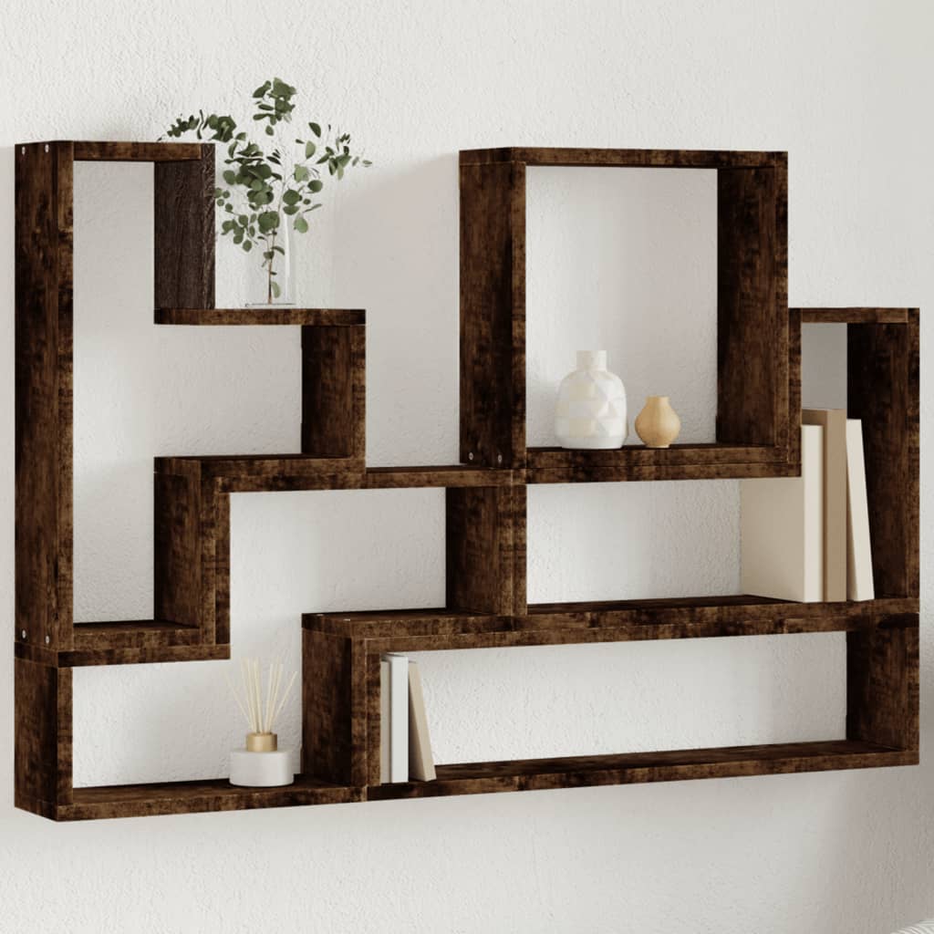 vidaXL Étagère murale chêne fumé 96x12x64 cm en bois d'ingénierie