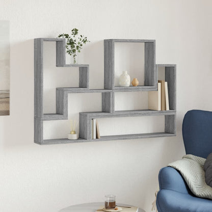 vidaXL Wandregal Grau Sonoma 96x12x64 cm Holzwerkstoff