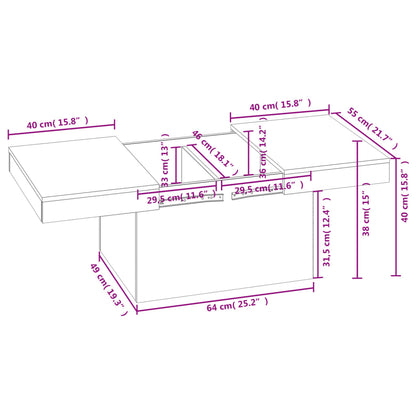 vidaXL Couchtisch Räuchereiche 80x55x40 cm Holzwerkstoff