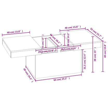 vidaXL Couchtisch Braun Eichen-Optik 80x55x40 cm Holzwerkstoff