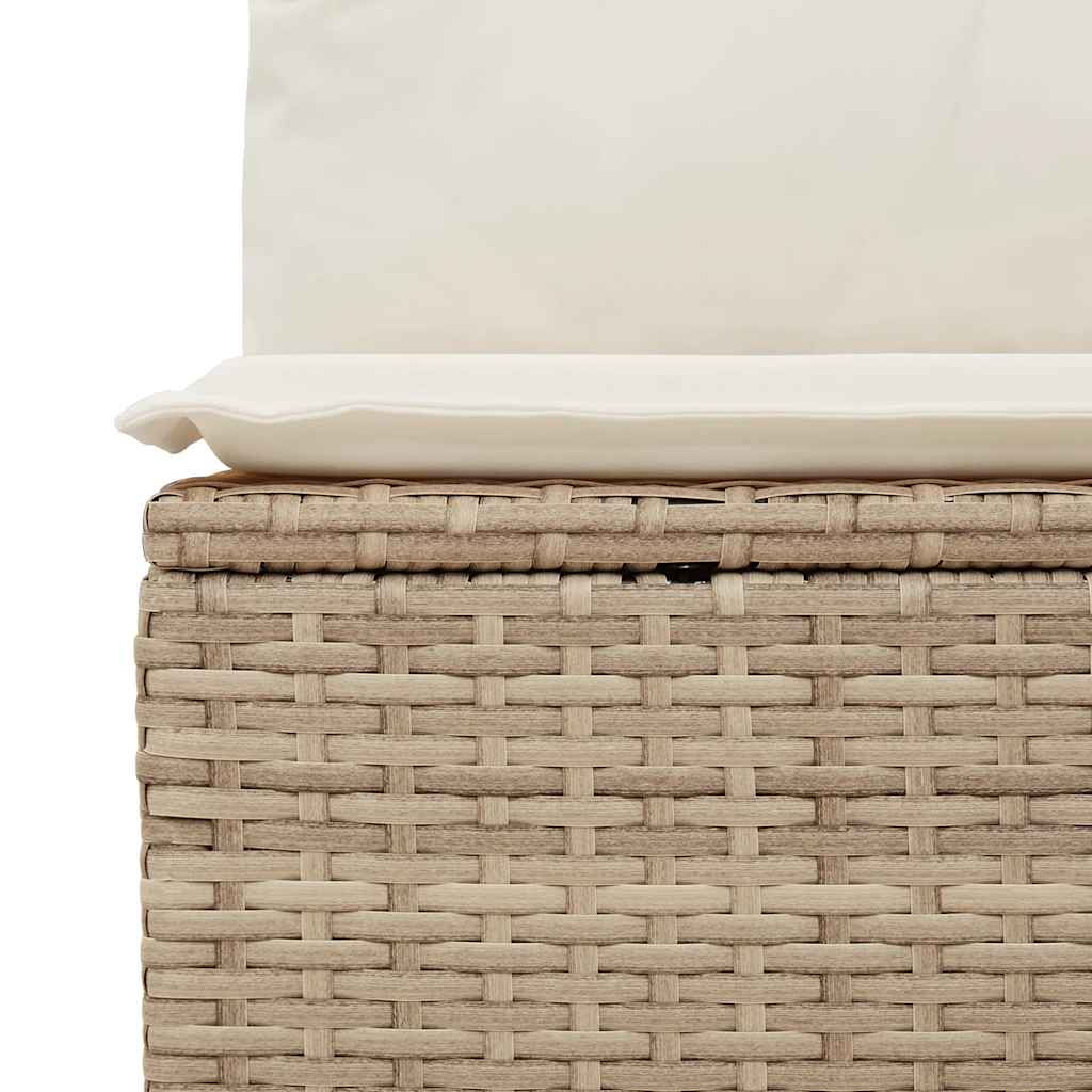 vidaXL Salon de jardin 3 pcs avec coussins Beige Résine tressée