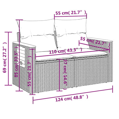 vidaXL Ensemble de canapés de jardin 5 pcs avec coussins Beige résine tressée