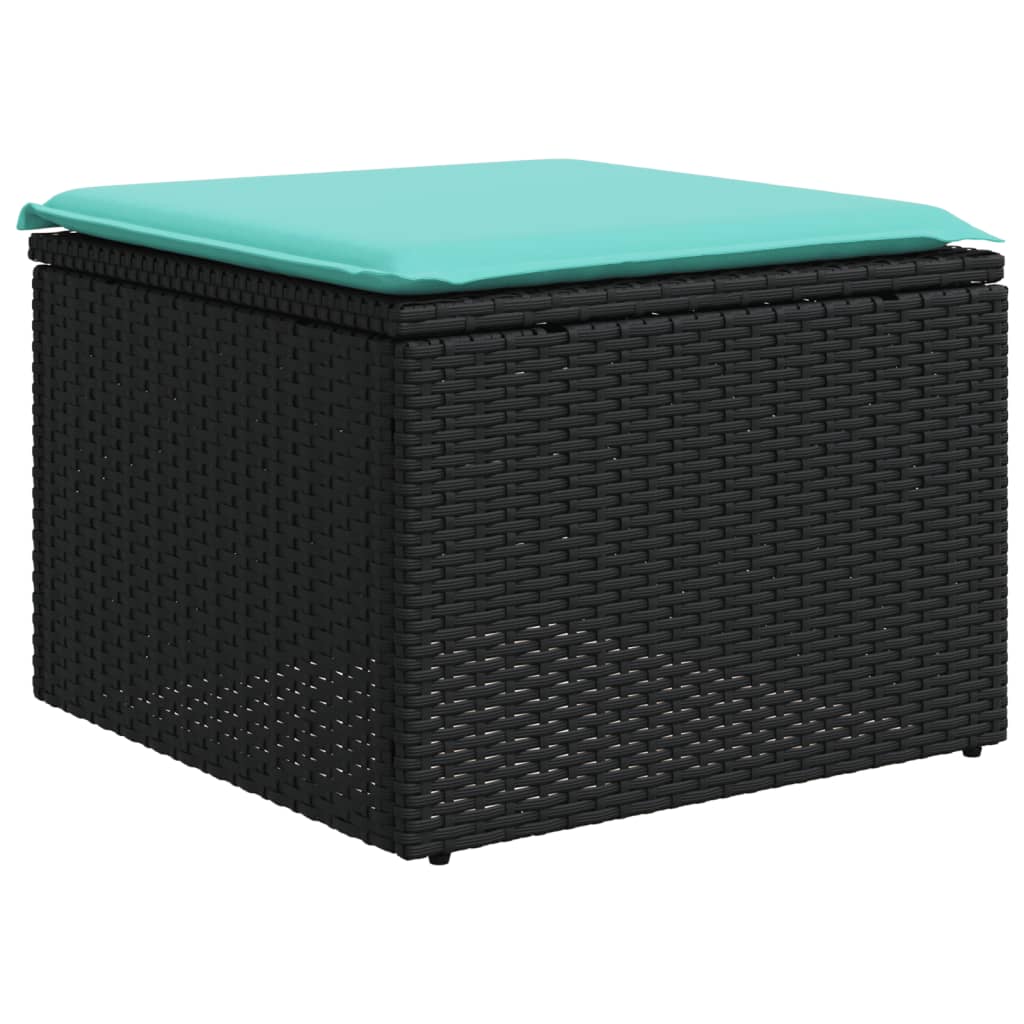 vidaXL 4-tlg. Garten-Sofagarnitur mit Kissen Schwarz Poly Rattan