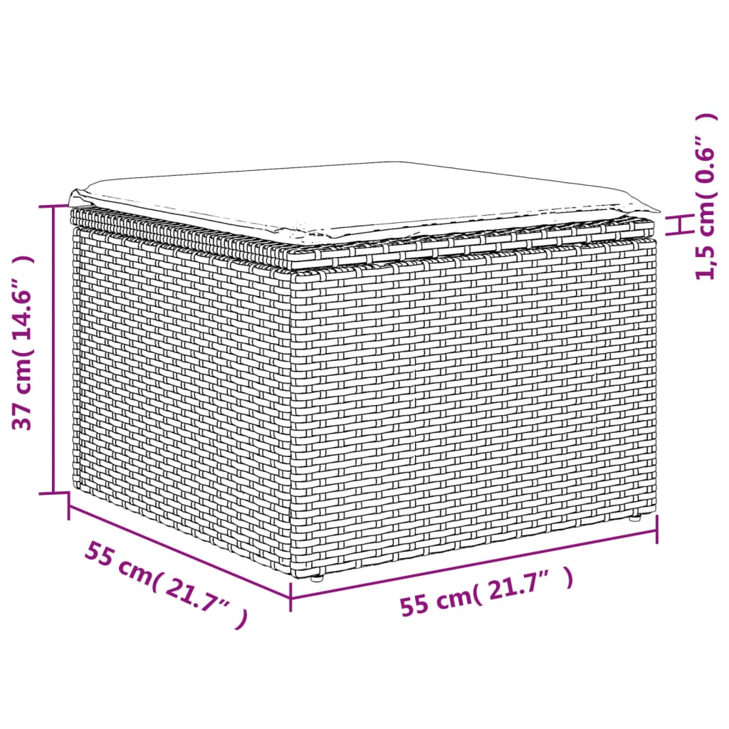 vidaXL 4-tlg. Garten-Sofagarnitur mit Kissen Schwarz Poly Rattan