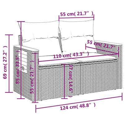 vidaXL Ensemble de canapés de jardin 4 pcs avec coussins en résine tressée beige