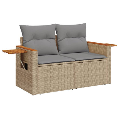 vidaXL Ensemble de canapés de jardin 4 pcs avec coussins en résine tressée beige