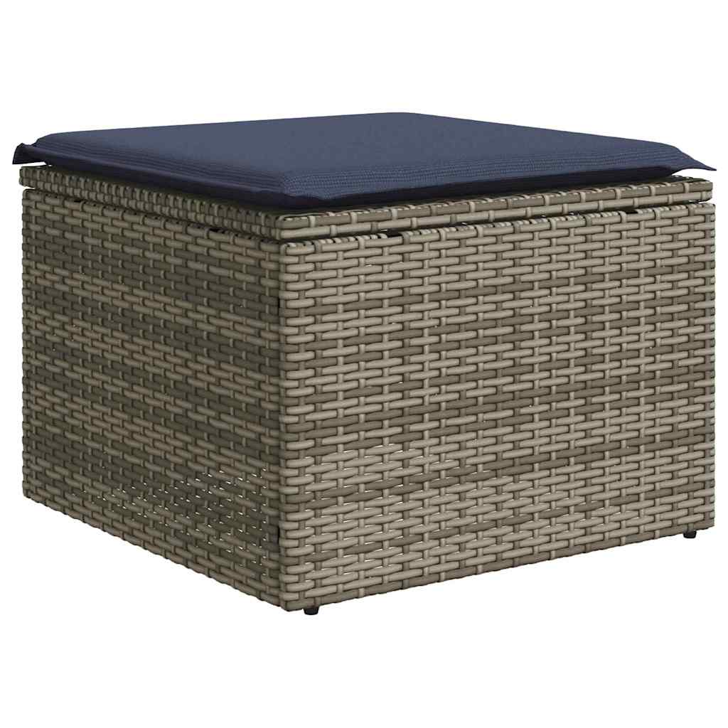 vidaXL Salon de jardin 4 pcs avec coussins Gris Résine tressée