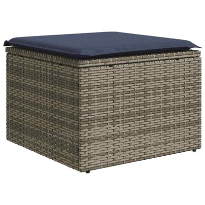 vidaXL Salon de jardin 4 pcs avec coussins Gris Résine tressée