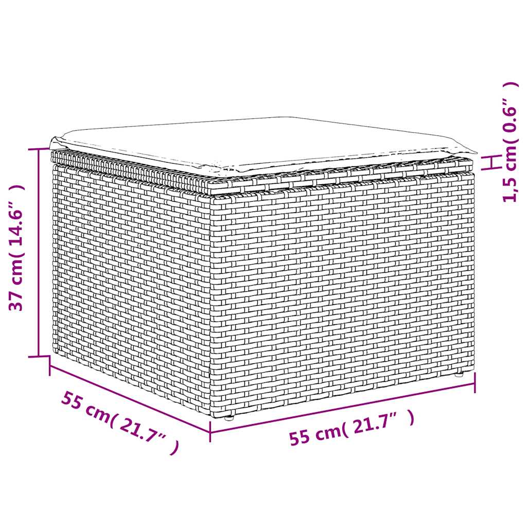 vidaXL Salon de jardin 4 pcs avec coussins Gris Résine tressée
