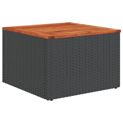 vidaXL Salon de jardin 7 pcs avec coussins Noir Résine tressée