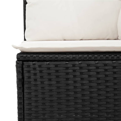 vidaXL Ensemble de canapés de jardin 4 pièces avec coussins résine tressée noir