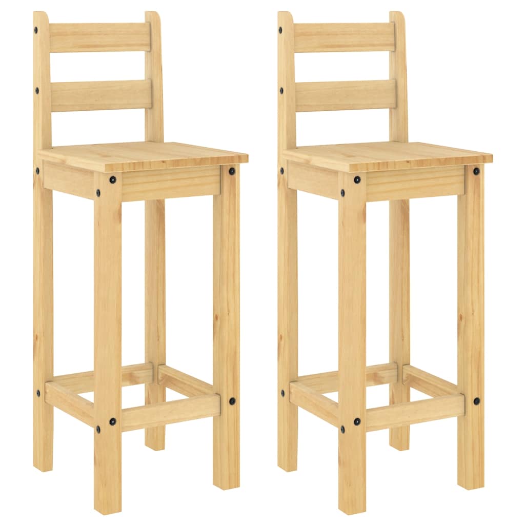 vidaXL Tabourets de bar 2 pcs Bois de pin massif