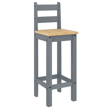 vidaXL Barstühle 2 Stk. Grau Massivholz Kiefer