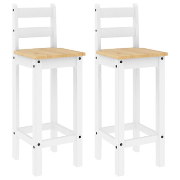 vidaXL Barstühle 2 Stk. Weiß Massivholz Kiefer