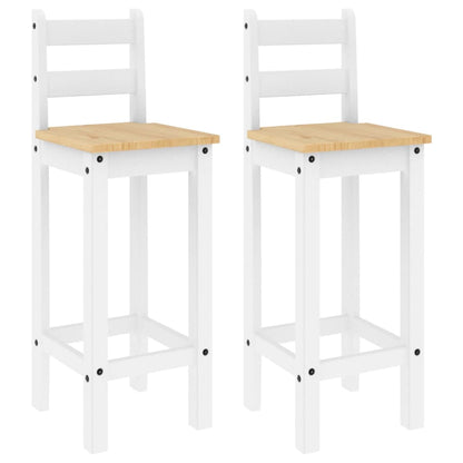 vidaXL Barstühle 2 Stk. Weiß Massivholz Kiefer