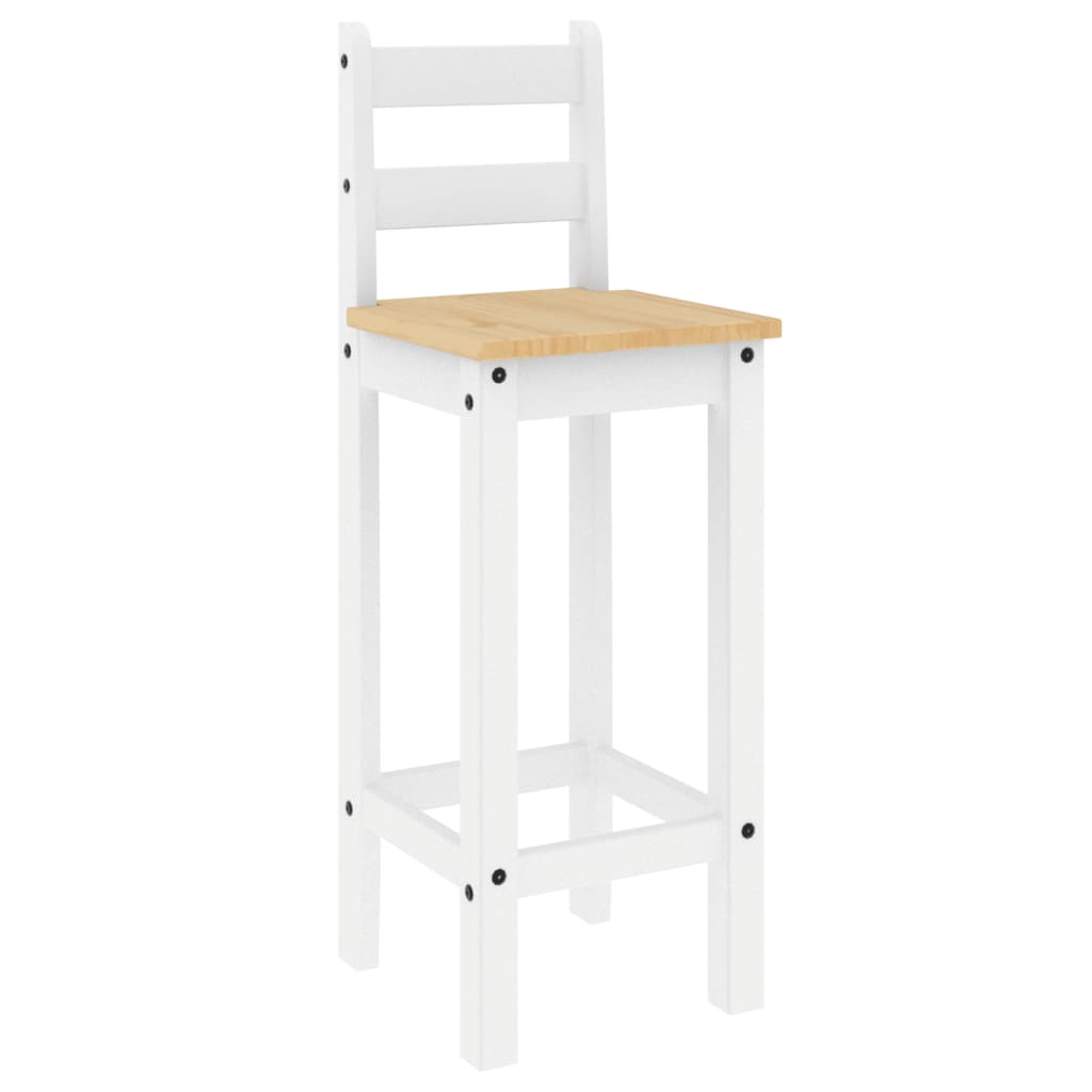 vidaXL Barstühle 2 Stk. Weiß Massivholz Kiefer