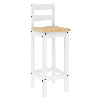 vidaXL Barstühle 2 Stk. Weiß Massivholz Kiefer