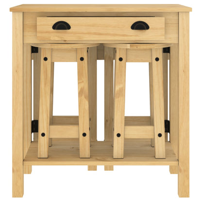 vidaXL 3-tlg. Bar-Set Massivholz Kiefer