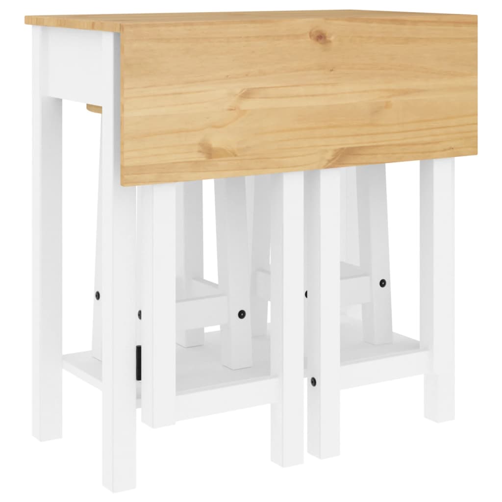 vidaXL 3-tlg. Bar-Set Weiß Massivholz Kiefer