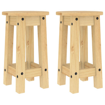 vidaXL Tabourets de bar 2 pcs Bois de pin massif