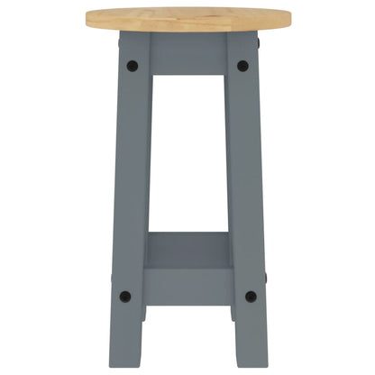 vidaXL Barhocker 2 Stk. Grau Massivholz Kiefer