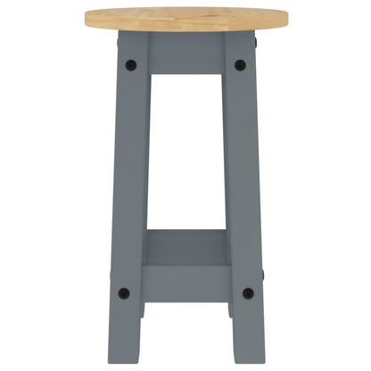 vidaXL Barhocker 2 Stk. Grau Massivholz Kiefer