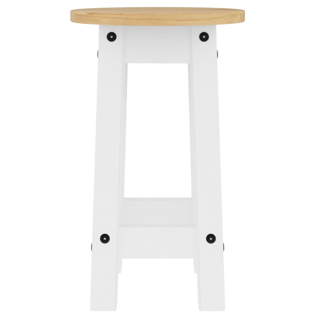 vidaXL Barhocker 2 Stk. Weiß Massivholz Kiefer