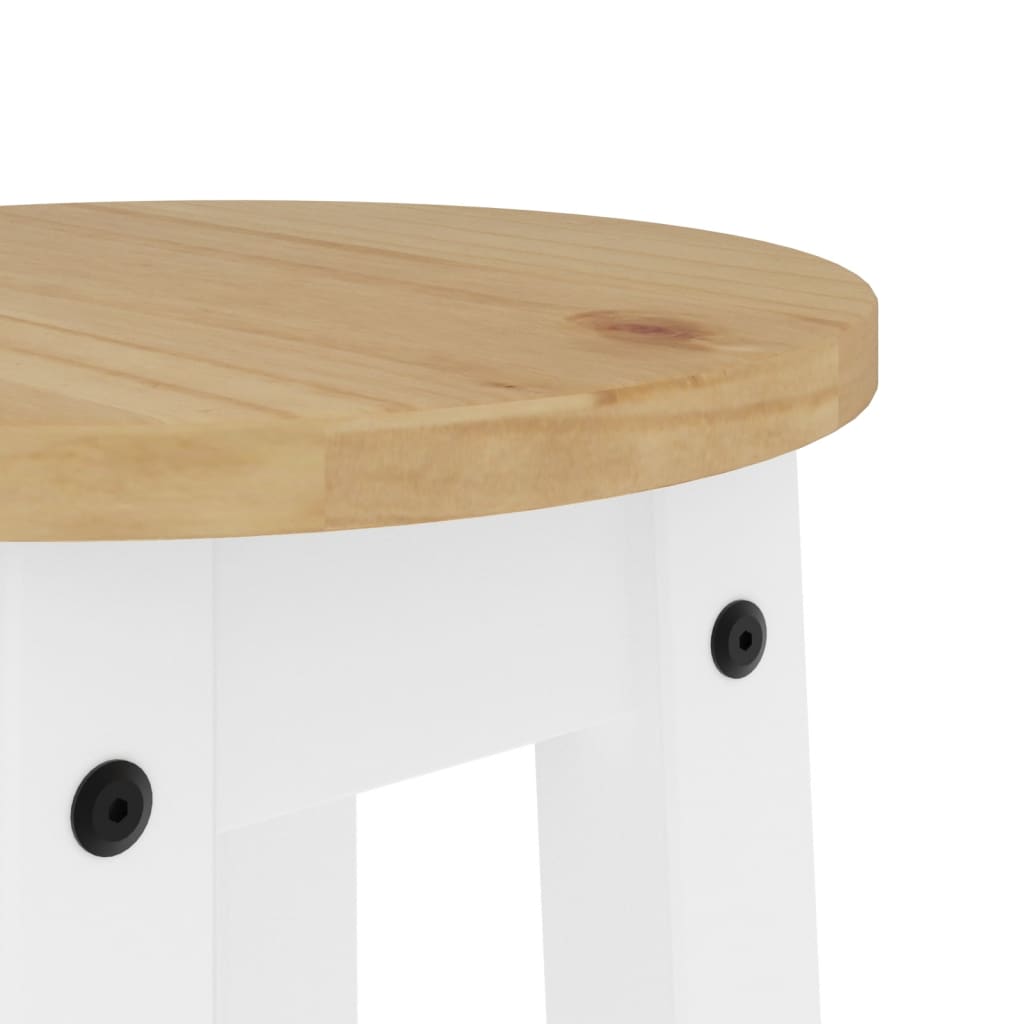 vidaXL Barhocker 2 Stk. Weiß Massivholz Kiefer
