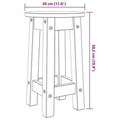 vidaXL Barhocker 2 Stk. Weiß Massivholz Kiefer