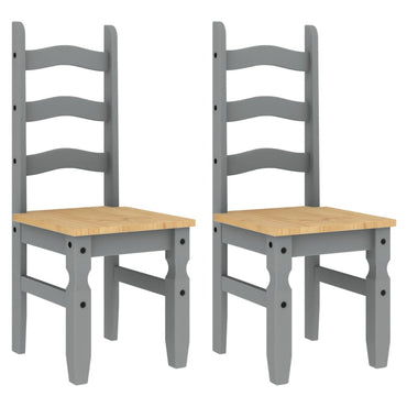 vidaXL Chaises de salle à manger 2 pcs Corona Gris 42x47x107 cm Bois de pin massif