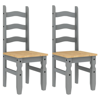 vidaXL Chaises de salle à manger 2 pcs Corona Gris 42x47x107 cm Bois de pin massif