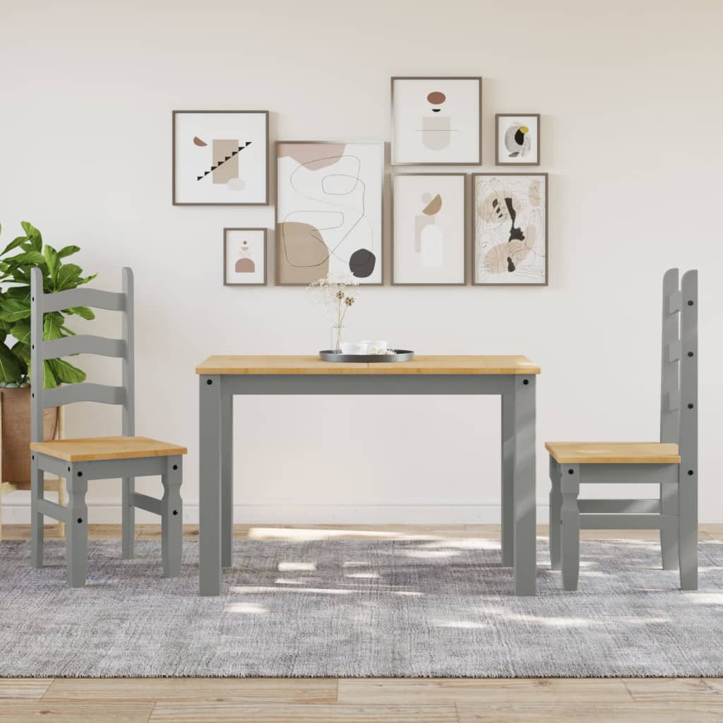 vidaXL Chaises de salle à manger 2 pcs Corona Gris 42x47x107 cm Bois de pin massif