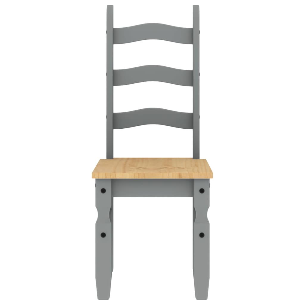 vidaXL Chaises de salle à manger 2 pcs Corona Gris 42x47x107 cm Bois de pin massif