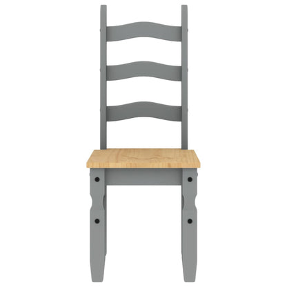 vidaXL Chaises de salle à manger 2 pcs Corona Gris 42x47x107 cm Bois de pin massif