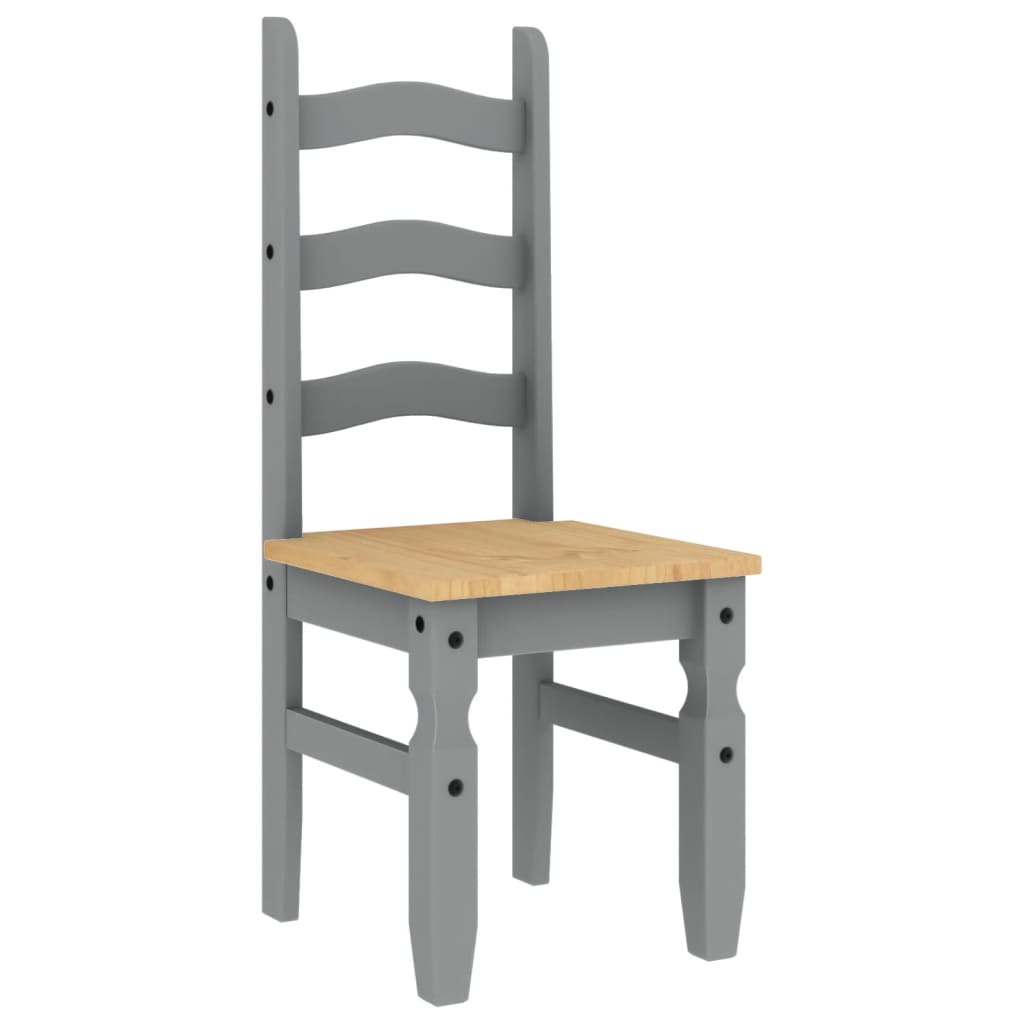 vidaXL Chaises de salle à manger 2 pcs Corona Gris 42x47x107 cm Bois de pin massif