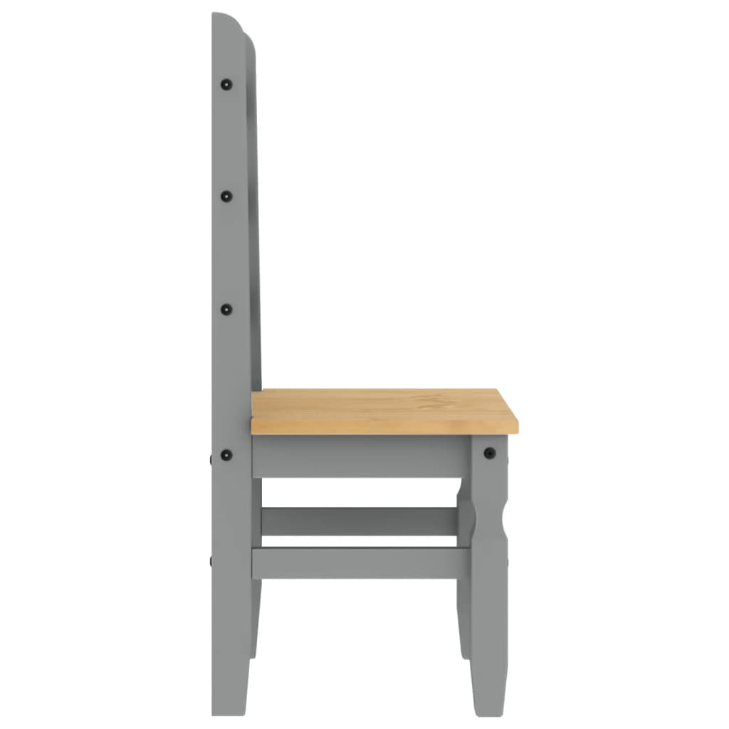 vidaXL Chaises de salle à manger 2 pcs Corona Gris 42x47x107 cm Bois de pin massif