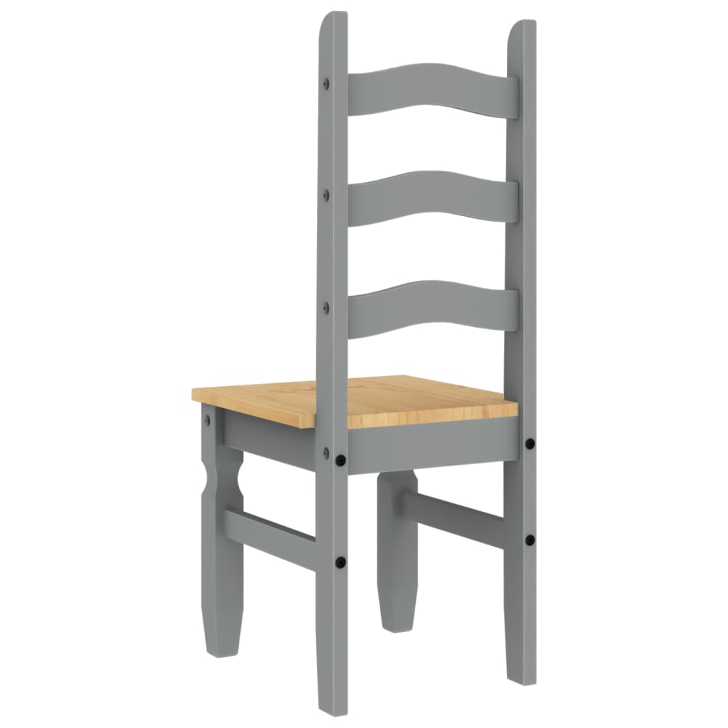 vidaXL Chaises de salle à manger 2 pcs Corona Gris 42x47x107 cm Bois de pin massif