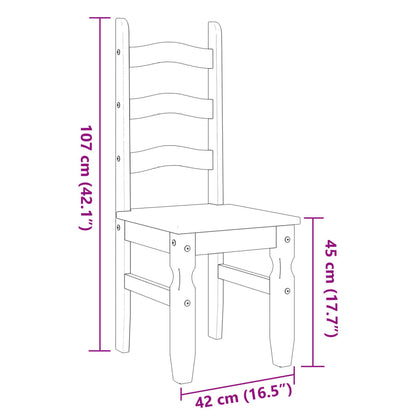 vidaXL Chaises de salle à manger 2 pcs Corona Gris 42x47x107 cm Bois de pin massif