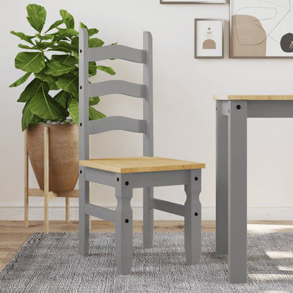 vidaXL Chaises de salle à manger 2 pcs Corona Gris 42x47x107 cm Bois de pin massif