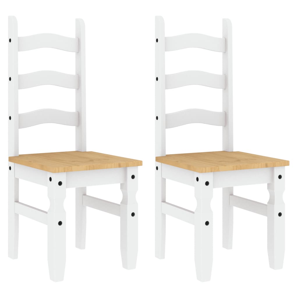 vidaXL Chaises de salle à manger 2 pcs Corona Blanc 42x47x107 cm Pin massif