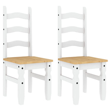 vidaXL Chaises de salle à manger 2 pcs Corona Blanc 42x47x107 cm Pin massif
