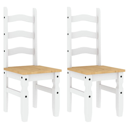 vidaXL Chaises de salle à manger 2 pcs Corona Blanc 42x47x107 cm Pin massif