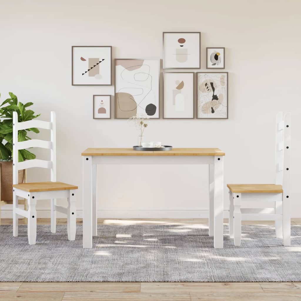 vidaXL Chaises de salle à manger 2 pcs Corona Blanc 42x47x107 cm Pin massif