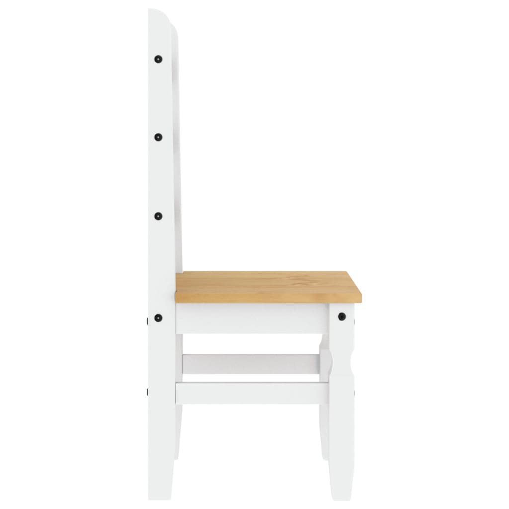 vidaXL Chaises de salle à manger 2 pcs Corona Blanc 42x47x107 cm Pin massif