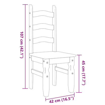 vidaXL Chaises de salle à manger 2 pcs Corona Blanc 42x47x107 cm Pin massif