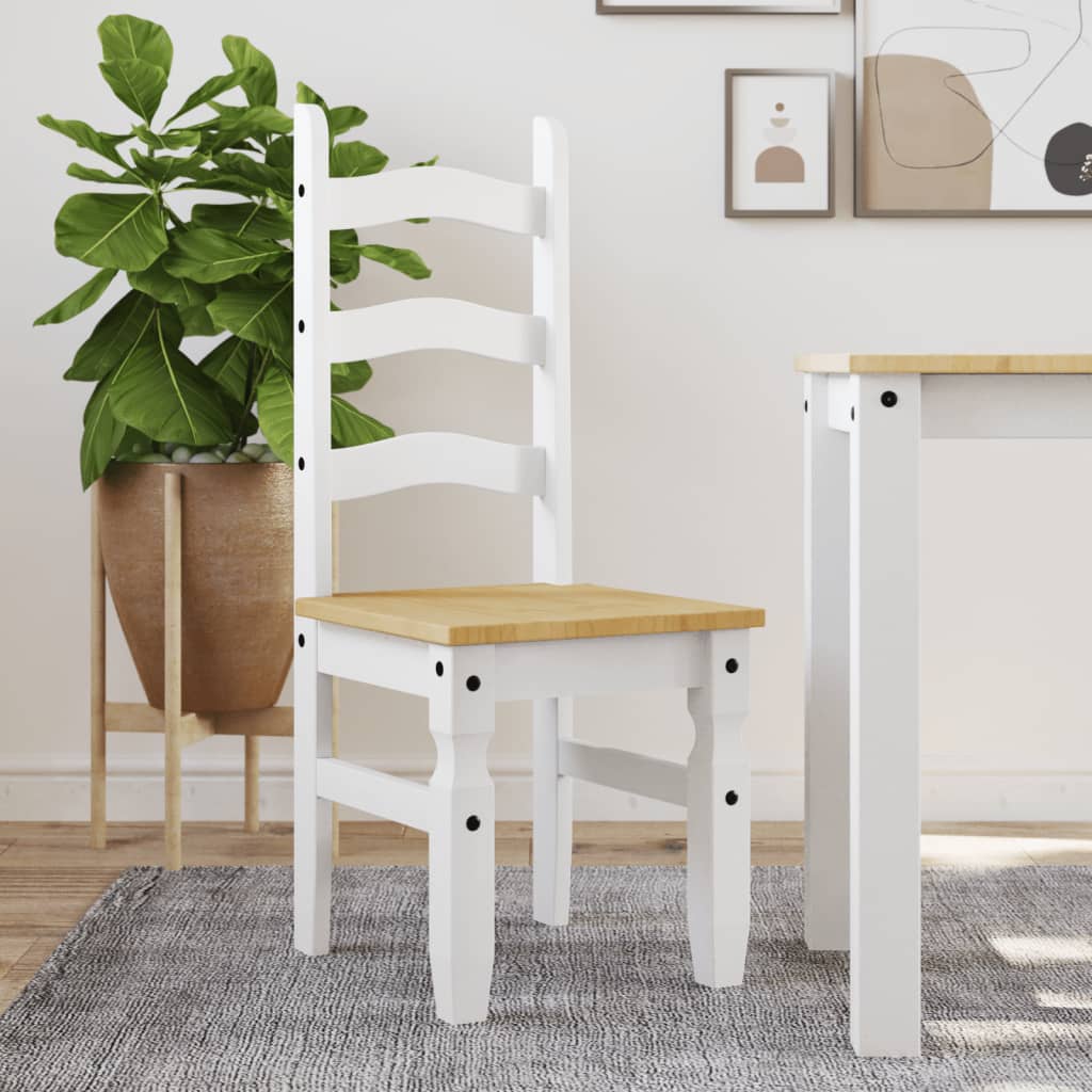 vidaXL Chaises de salle à manger 2 pcs Corona Blanc 42x47x107 cm Pin massif