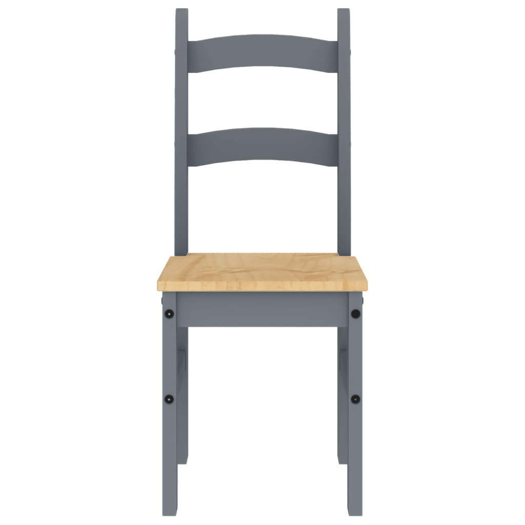 vidaXL Essstühle 2 Stk. Grau 40x46x99 cm Massivholz Kiefer