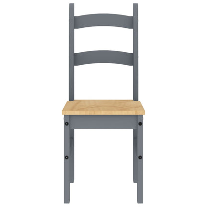 vidaXL Essstühle 2 Stk. Grau 40x46x99 cm Massivholz Kiefer