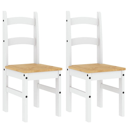 vidaXL Essstühle 2 Stk. Weiß 40x46x99 cm Massivholz Kiefer